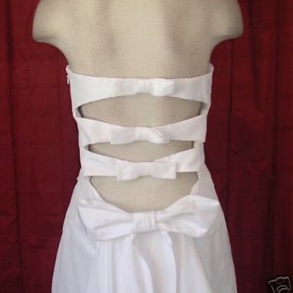 NICOLE MILLER SILK TRIPLE BOW BRIDAL WEDDING GOWN SZ 14 $1320 FU0003 IVORY - Picture 4 of 7